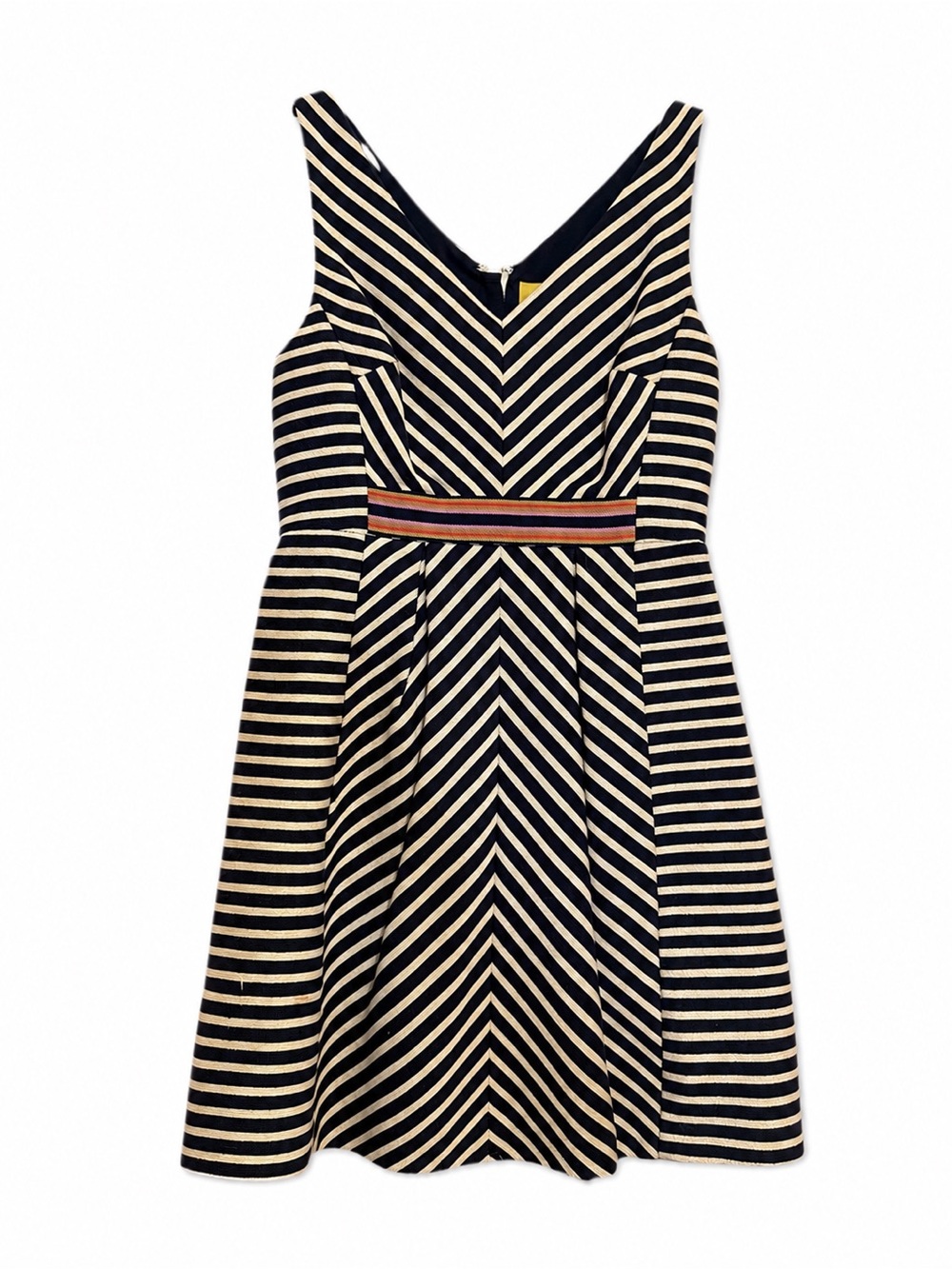 Maeve Navy Garment with Mustard Label